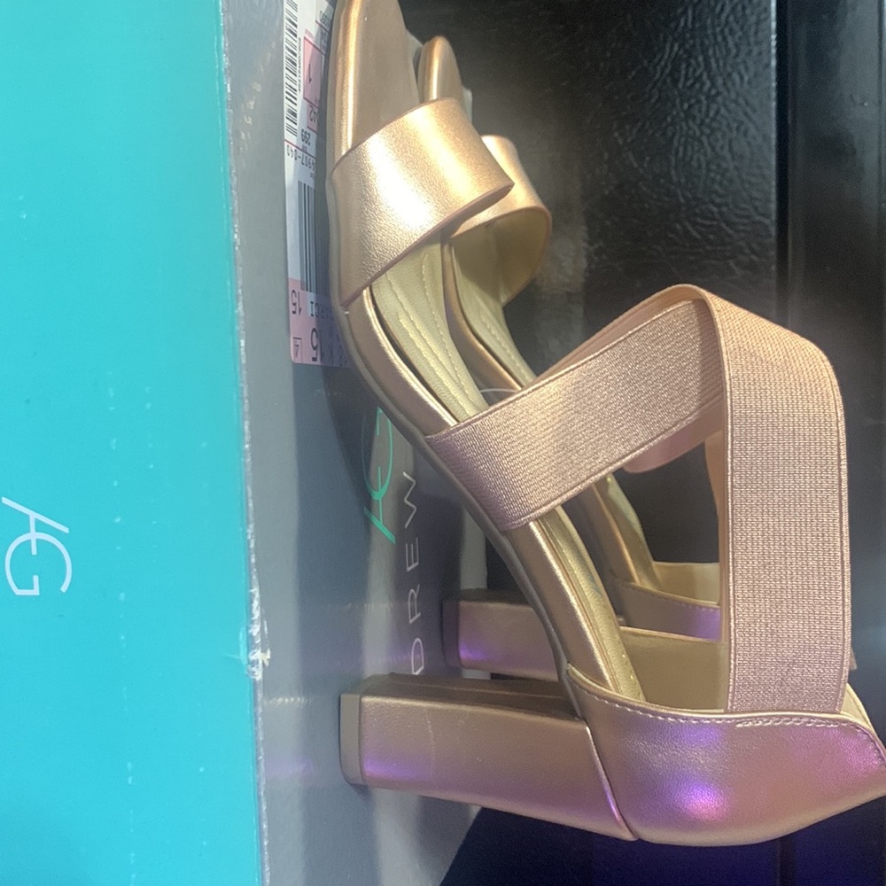Andrew Geller bronze/rose gold heels. Size 6.5. Never worn.